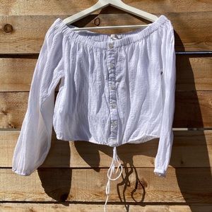 {sold} Off shoulder cotton blouse